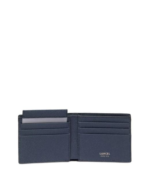 Lancel Blue Compact Leather Wallet for men