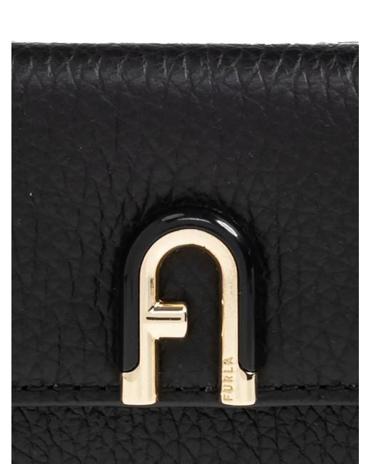 Portafoglio Idea Small Con Placca Logo di Furla in Black