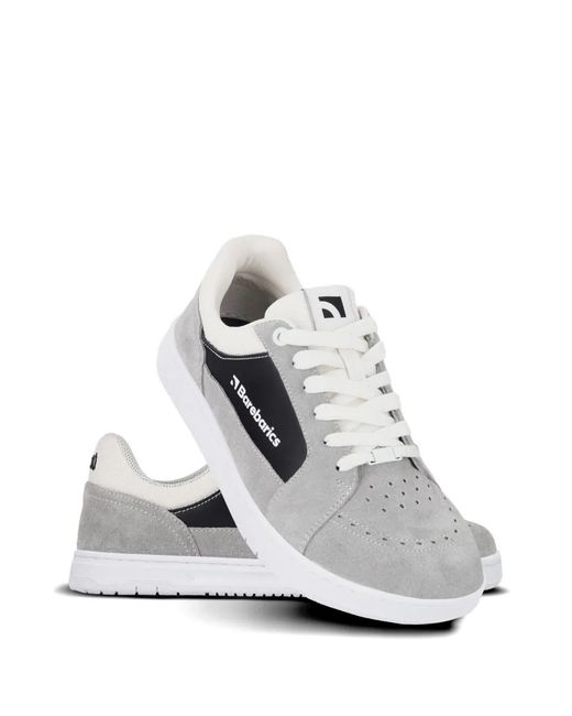 Barebarics White Perforated Suede-Panel Sneakers