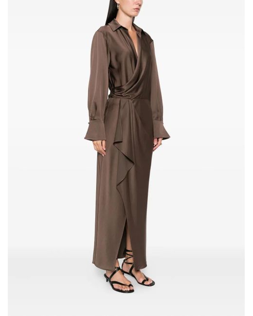 Jonathan Simkhai Brown Wrap-Front Maxi Dress