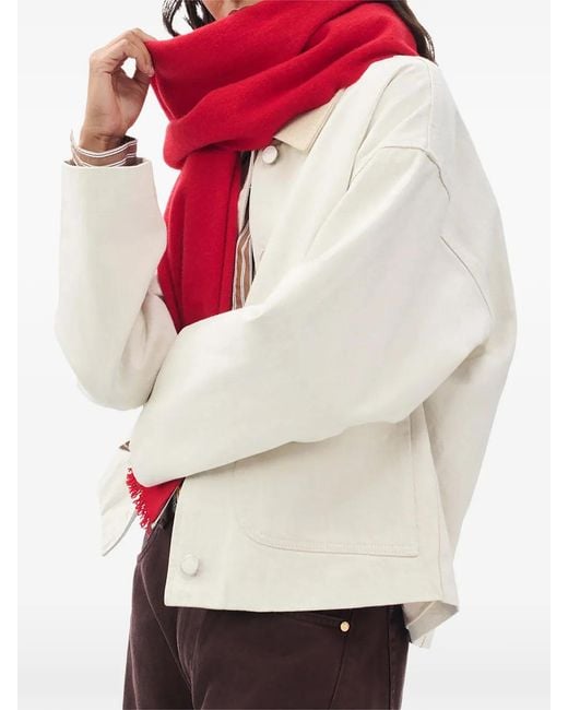 Rag & Bone Red Mila Fringed Scarf