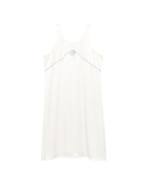 Marie Adam-Leenaerdt White Robe Longue Sans Manches À Détail De Nœud