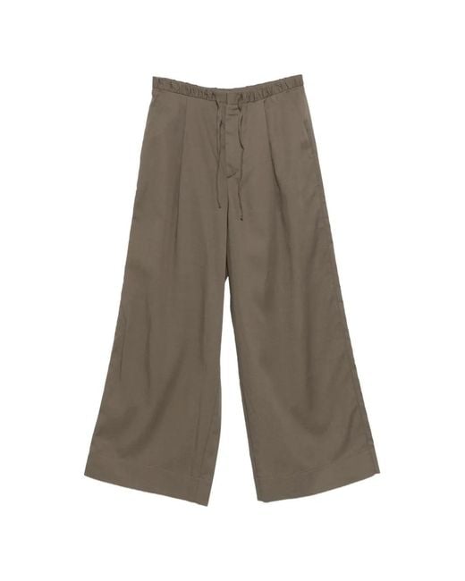 Soeur Gray Drawstring Pleated Palazzo Pants