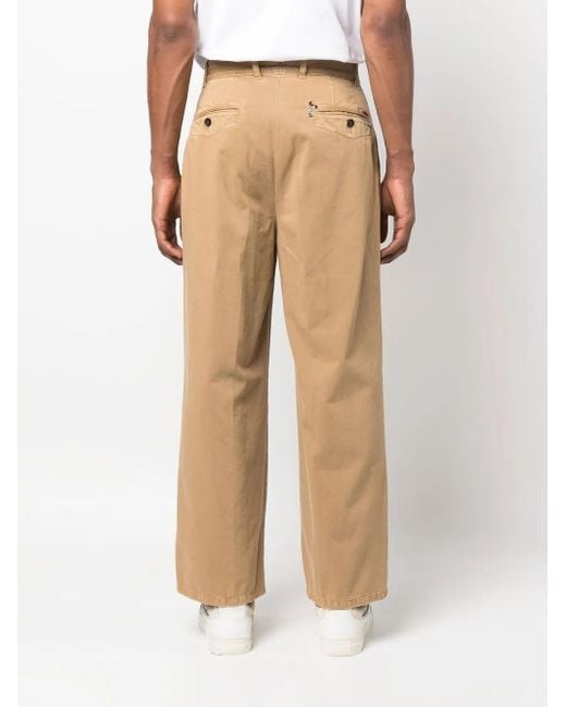 Incotex Natural High-Waist Wide Leg Trousers for men
