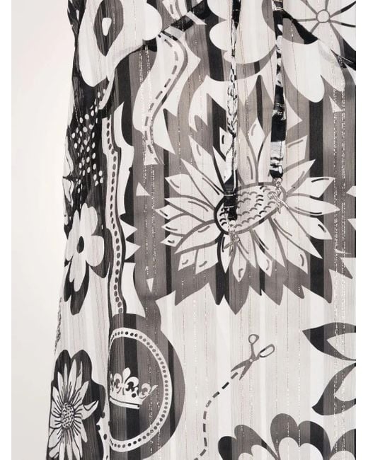 Amir Slama White Floral-Print Halterneck Beach Dress