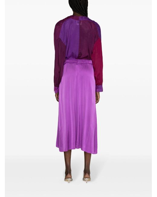 Forte Forte Purple Satin Silk Mis Skirt