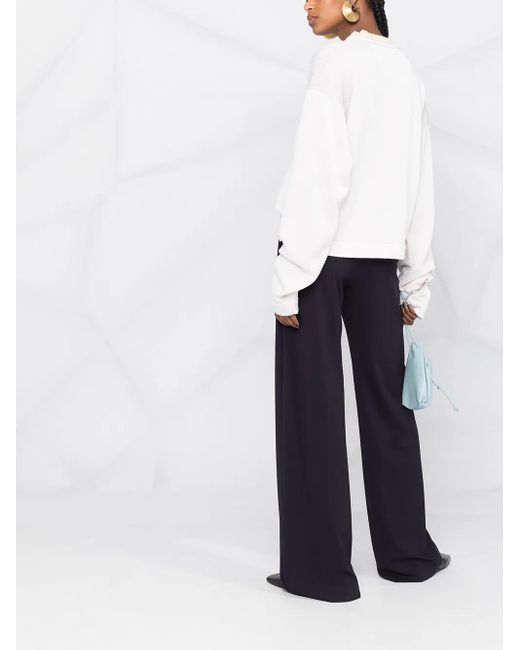 Jil Sander White Two-Tone Jumper