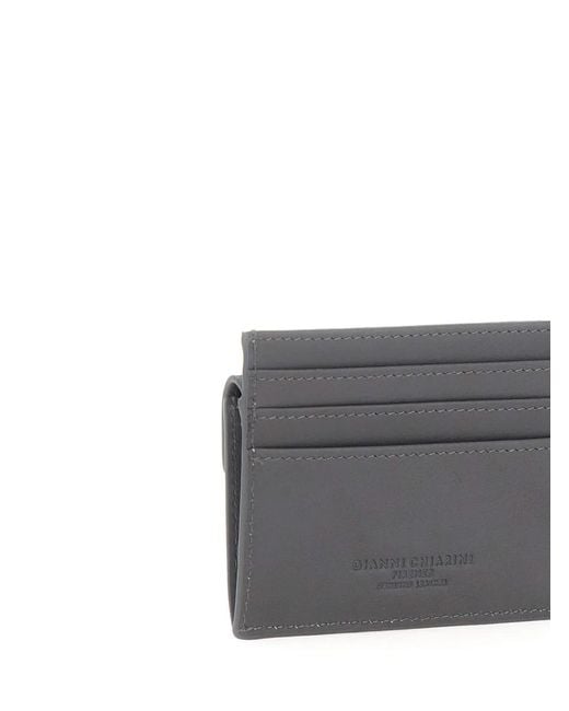 Gianni Chiarini Gray Leather Cardholder for men