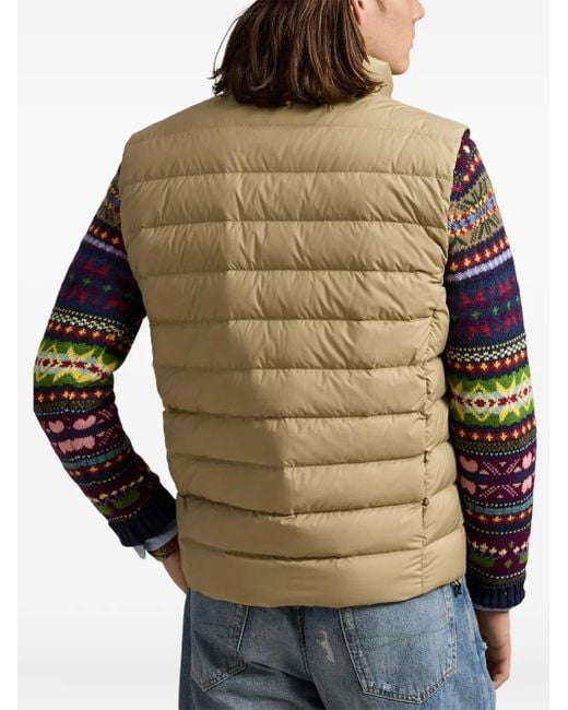 Polo Ralph Lauren Natural Embroidered-Logo Quilted Gilet for men
