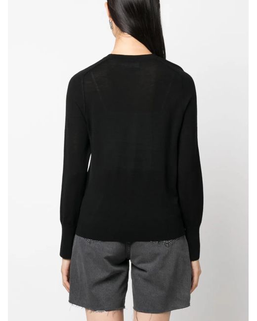 Calvin Klein Black Fine-Knit Wool Jumper