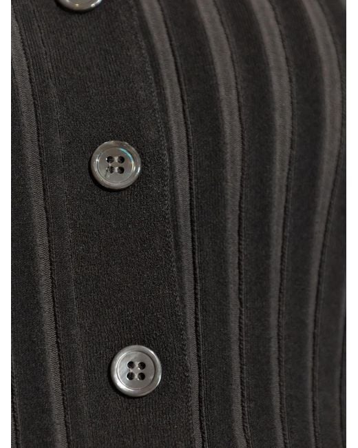 Alexander Wang Black Ribbed Cropped Cardigan
