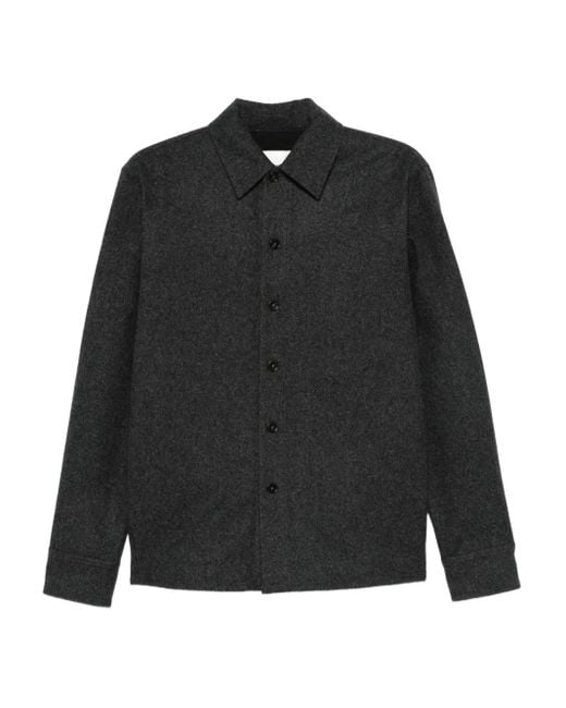 Jil Sander Button-Down Wollen Blouse in het Black