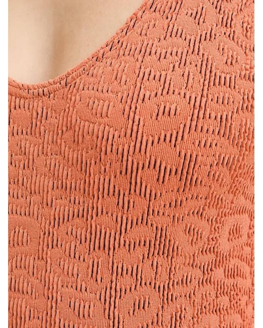 Bondeye Orange Maillot De Bain À Motif Léopard Et Effet Froissé