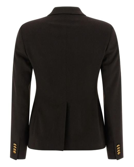 Tagliatore Black Double-Breasted Cashmere Blazer