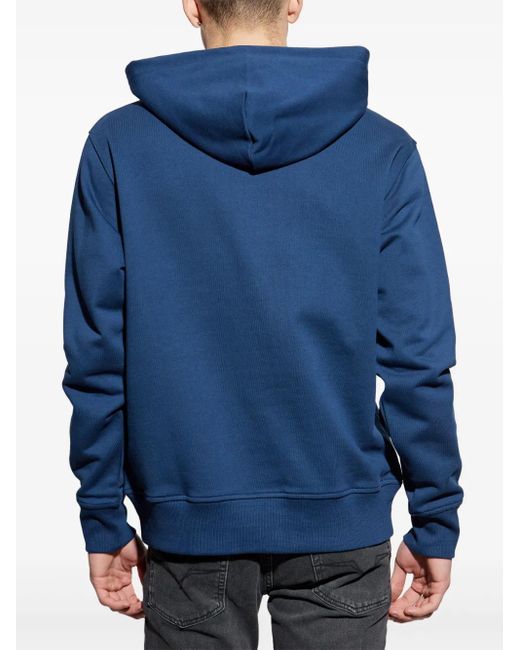Versace Jeans Couture Blue Logo-Print Hoodie for men
