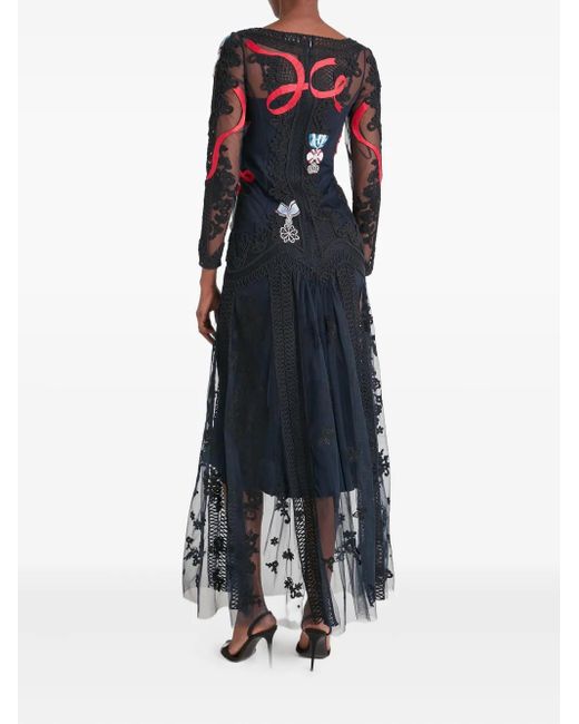 Robe Diamantine En Dentelle Temperley London en coloris Black