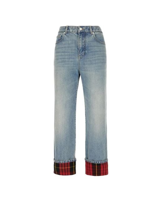 McQueen Blue Wash Cuff Jeans