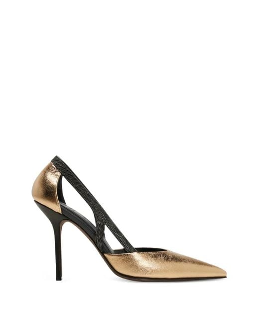 Brunello Cucinelli White Pointed-Toe Pumps