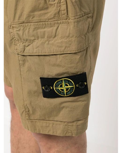 Stone Island Natural Bark Cargo Bermuda Shorts for men