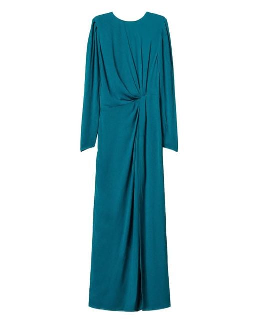 Twinset Blue Crepe-De-Chine Dress