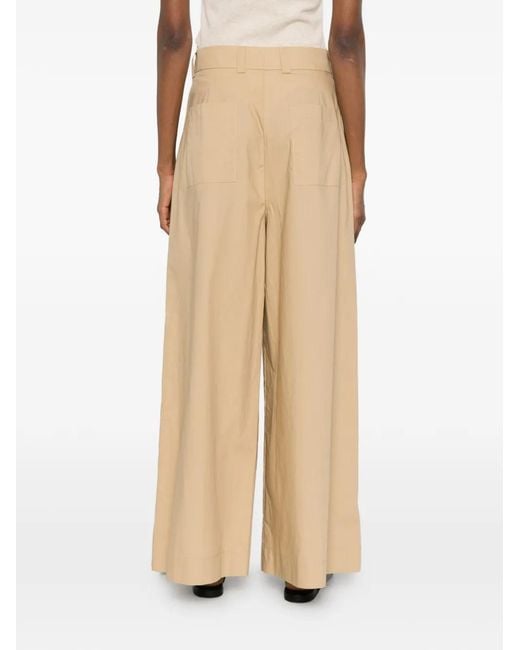 SOLOTRE Natural Pocket Pleated Palazzo Pants
