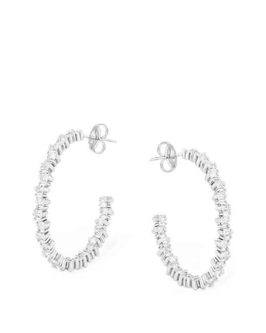 Suzanne Kalan White Diamond Hoop Earrings