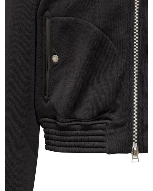 Tom Ford Black Ribbed-Panel Zip-Front Bomber Jacket for men
