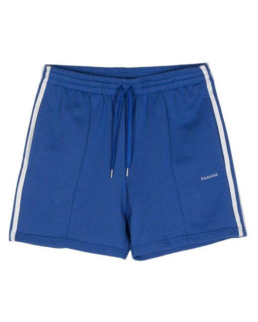 P.A.R.O.S.H. Blue Logo-Embroidered Striped Shorts