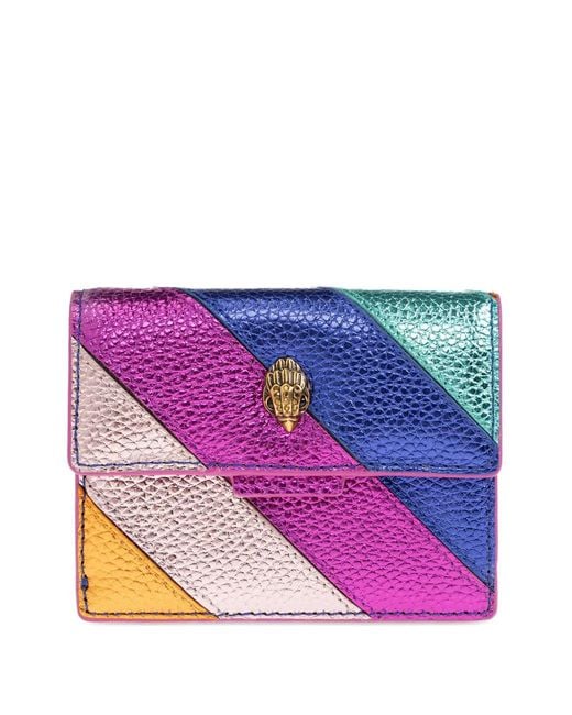 Kurt Geiger Purple Kensington Striped Card-Holder