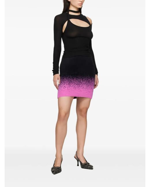 OTTOLINGER Red Ombré-Effect Mini Skirt