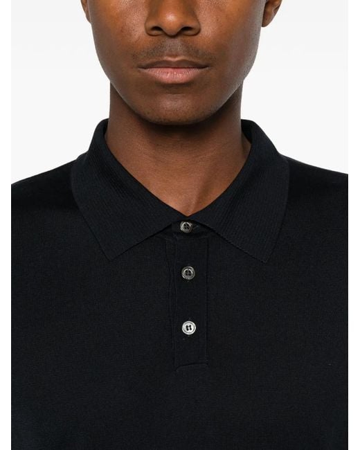 Roberto Collina Black Short-Sleeve Polo Shirt for men