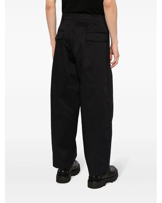 Yohji Yamamoto Black X New Era Pleat-Detail Trousers for men