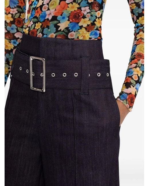10 Corso Como Blue Belted Wide-Leg Trousers