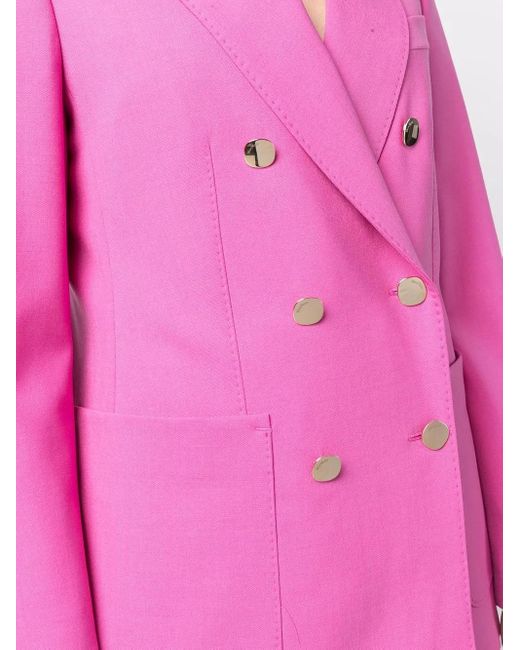 Max Mara Pink Double-Breasted Tailored Blazer