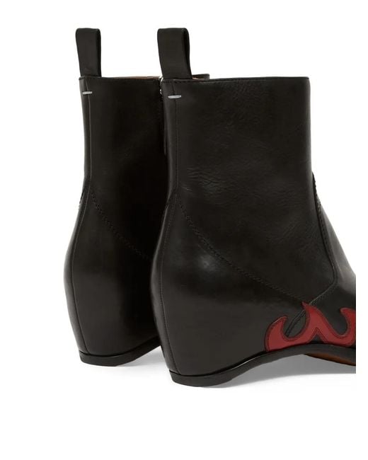 Maison Margiela Black Heel-Less Western Flames Boots for men