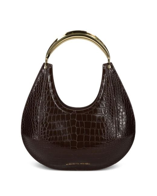 Elisabetta Franchi Black Mittelgroßer Tote Bag mit Schmuckgriff