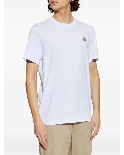 Moncler White Logo-Patch T-Shirt (Set Of Three) for men