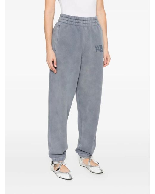 Alexander Wang Gray Logo-Embroidered Sweatpants