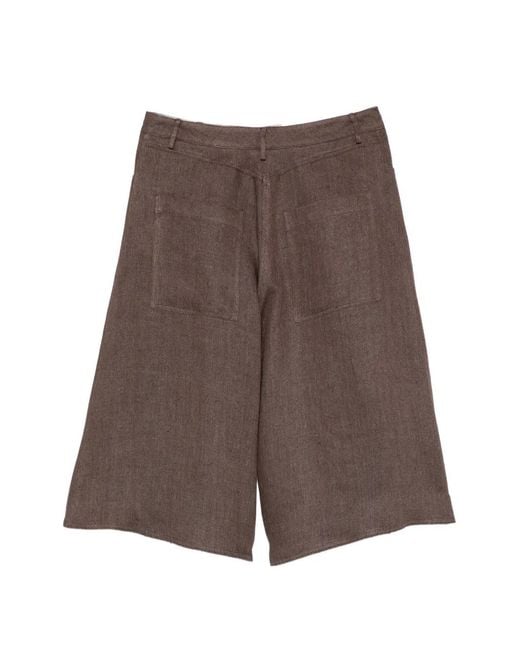 Alysi Brown Pocketed Shorts