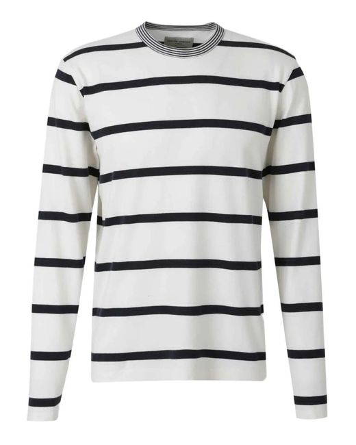 Officine Generale White Striped Long-Sleeve T-Shirt for men