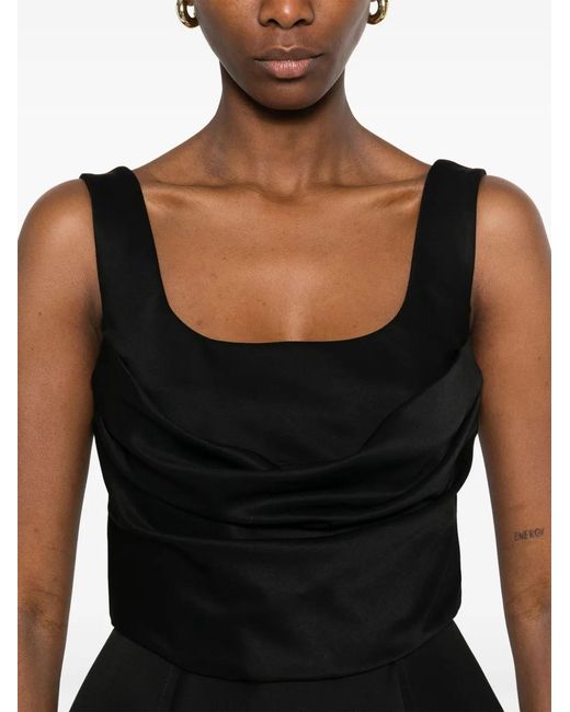 GIUSEPPE DI MORABITO Black Draped Mini Dress