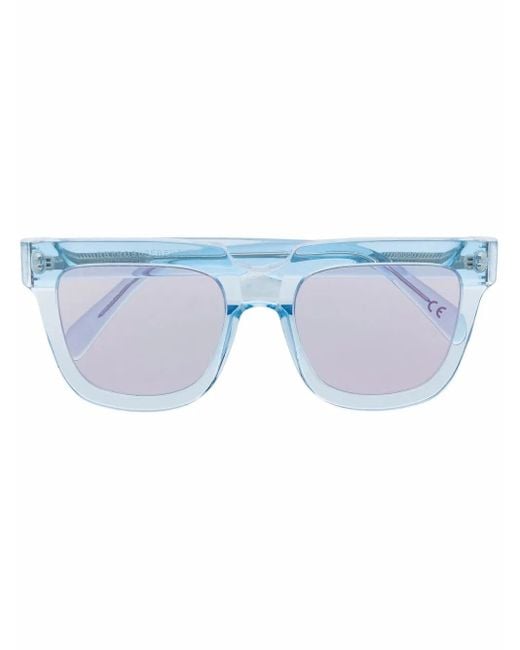 Retrosuperfuture Blue Transparent-Effect Oversize-Frame Sunglasses