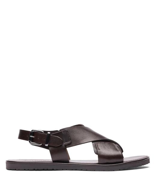 Scarosso Brown Massimo Leather Sandals for men