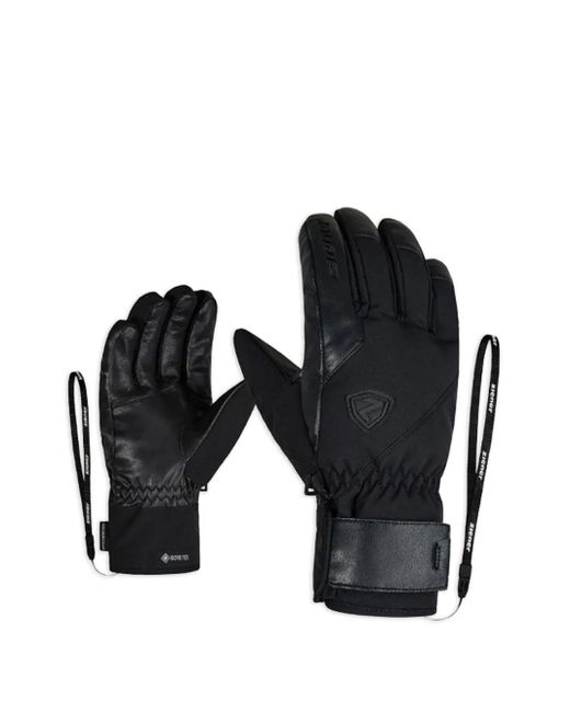 Ziener Black Logo-Print Gloves for men