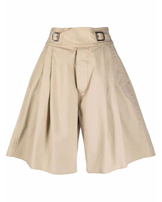 DSquared² Natural Pleated High-waist Shorts