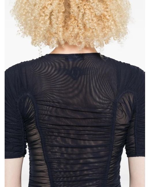 Top A Maniche Corte di Mugler in Black