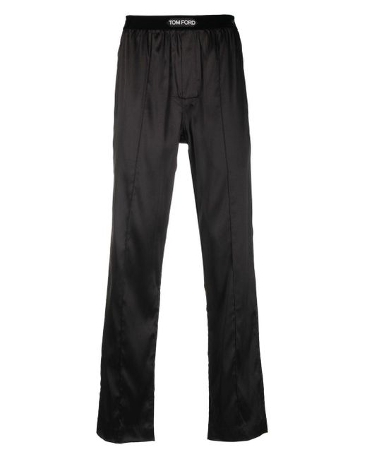 Pantaloni con logo di Tom Ford in Black da Uomo
