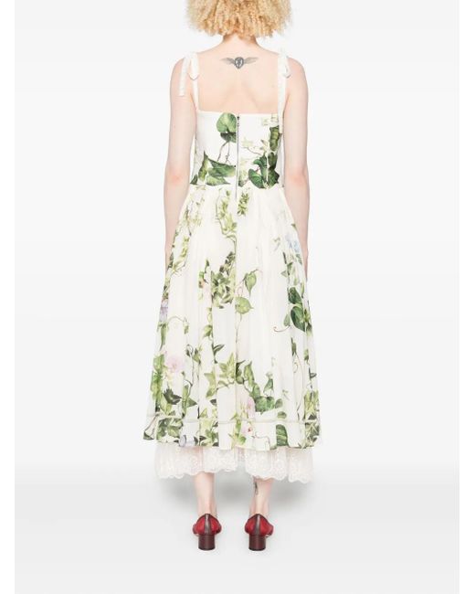 Abito A Fiori di Alice + Olivia in White