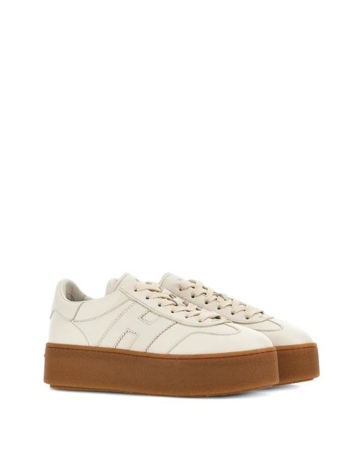 Hogan White H698 Platform Sneakers