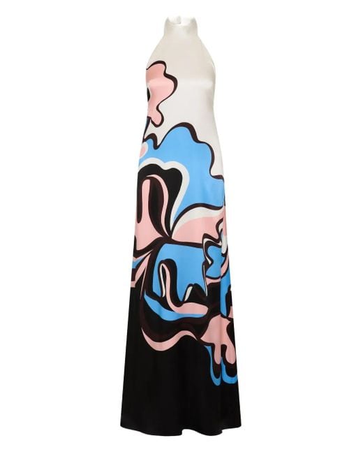 Rebecca Vallance Blue Halter Barbados Breeze Maxi Dress